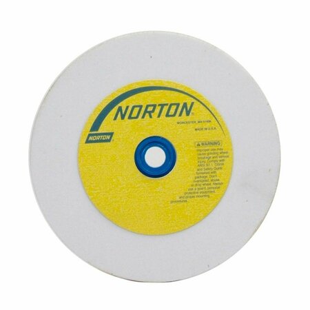 NORTON CO Bench & Pedestal Wheel, High Speed, White Aluminum Oxide, Size: 6 x 3/4 x 1 Med 60, Max RPM: 4140 076607-88246